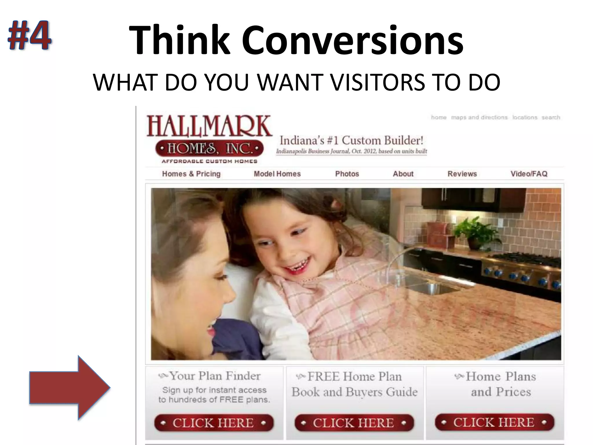 Think Conversions
WHAT DO YOU WANT VISITORS TO DO
 