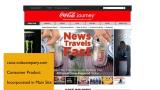 coca-colacompany.com
Consumer Product
Incorporated in Main Site
 