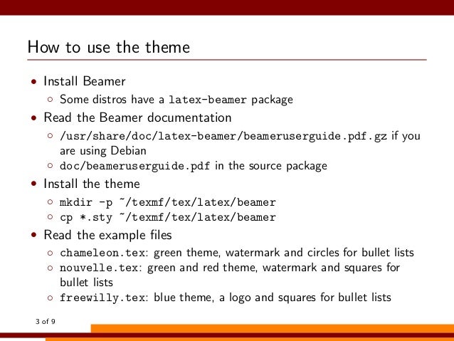 Beamer Documentation Themes | chameleon beameruse theme torino sty Beamer Documentation Themes | chameleon beameruse theme torino sty