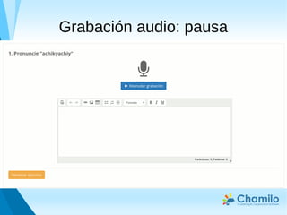 Grabación audio: pausa
 