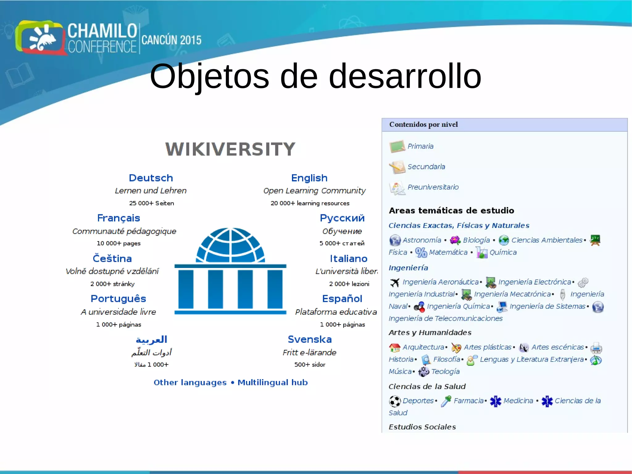 Objetos de desarrollo
 