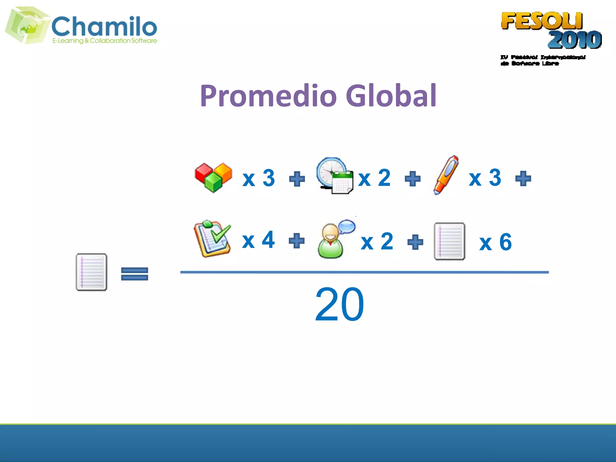Promedio Global

  x3     x2       x3

  x4      x2      x6

       20
 
