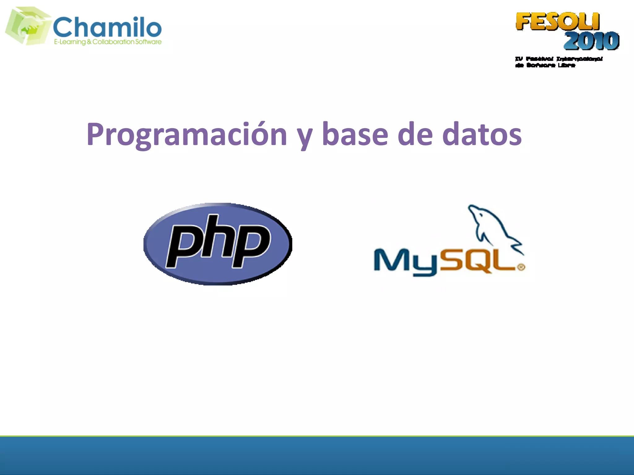 Programación y base de datos
 