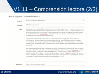 V1.11 – Comprensión lectora (2/3)
 