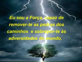 Eu sou a Força, capaz de
 remover-te as pedras dos
caminhos e sobrepor-te às
 adversidades do mundo.  
 