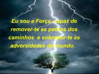 Eu sou a Força, capaz de
 remover-te as pedras dos
caminhos e sobrepor-te às
 adversidades do mundo.  
 
