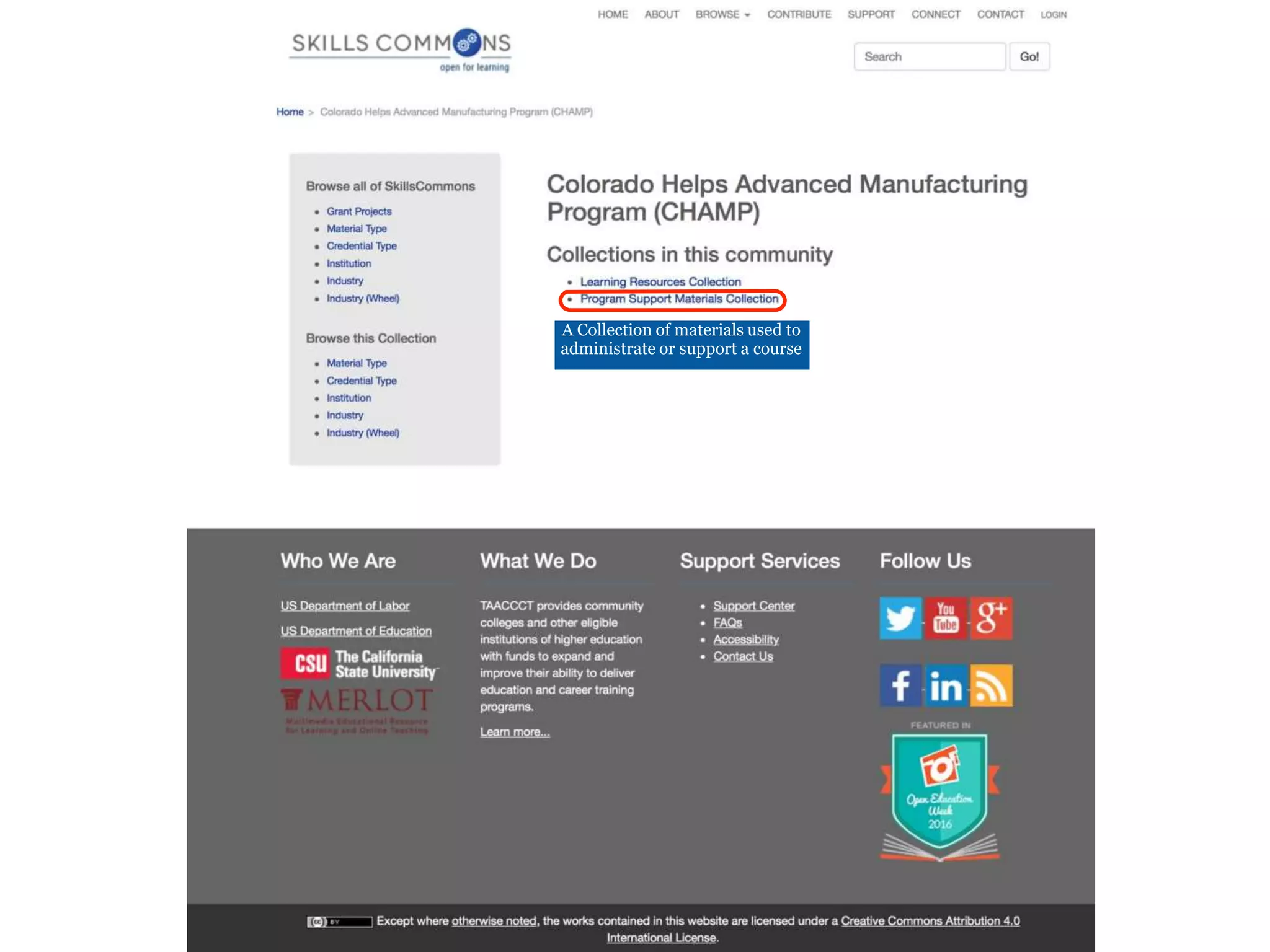 A Collection of materials used to
administrate or support a course
 