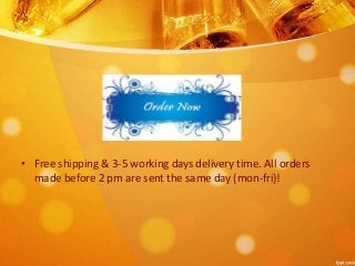 • Free shipping & 3-5 working days delivery time. All orders 
made before 2 pm are sent the same day (mon-fri)! 
 