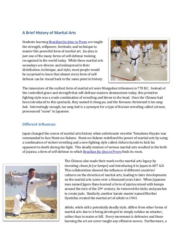 A Brief History of Martial Arts