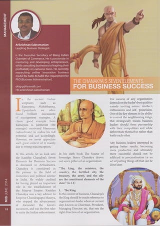 Chanakya's 7 Element of Business Success