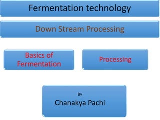 Fermentation technology
Down Stream Processing
Processing
Basics of
Fermentation
By
Chanakya Pachi
 