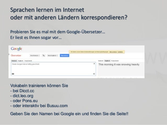 Kennenlernen google übersetzer