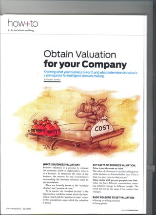 How to Obtain Valuation for Your Company