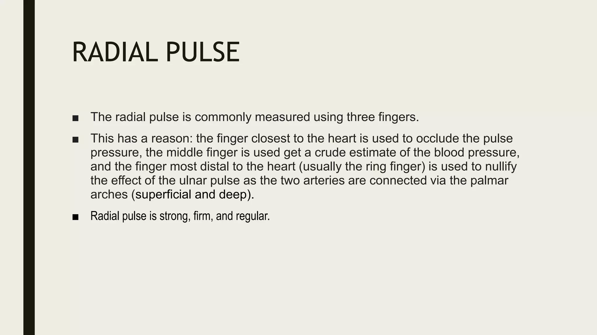 Radial pulse