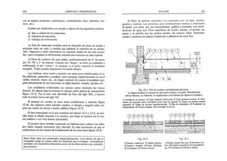 234 CÓMPUTOS Y PRESUPUESTOS
con su destino (antiácido, antichisposo, antideslizante, duro, atérmico, aso-
noro, etc.).
Pueden ser clasificados con arreglo a alguno de los siguientes criterios:
a) tipo y calidad de los materiales;
b) métodos de ejecución;
c) trabajos de terminación.
La lista de materiales posibles para la ejecución de pisos es amplia y
aumenta cada vez más, a medida que adelanta la industria de su produc­
ción. Hagamos a título informativo un resumen rápido de los más conoci­
dos, para completar la información sumaria que hacemos en este capítulo.
a) Pisos de madera: Se usan tablas, preferentemente de 3" de ancho
por V
2", 3
A" y 1" de espesor. Cuando son “largas”, se tiene un entablado o
enlistonado; si son “cortas”, un parquet, y un poco mayores el entablado
tarugado. Todas pueden disponerse formando dibujos.
Las maderas como viraró y lapacho son aptas para entablonados; el ro­
ble eslabonia, guatambú y eucalipto, para parquets; supletoriamente se usa el
caldén, incienso, viraró, etc., de origen nacional. En cuanto al entablado taru­
gado (actualmente de uso frecuente), se utiliza lapacho, virapita, pinotea, etc.
Los entablados enlistonados se colocan sobre tirantería (en franco
desuso). En planta baja los tirantes se apoyan sobre pilares de mampostería
(figura 12.1). Fue el piso más difundido de fines del siglo XIX, y durante
todo el primer tercio del siglo XX.
El parquet en cambio se clava sobre entablonado o rastreles (figura
12.4); con adhesivo sobre bastidor madera, o clavado y pegado sobre car­
peta por medio de clavos y mástic asfáltico (figura 12.2).
El tipo entarugado es el que muestran las figuras 12.5 y 12.6; se ator­
nilla sobre la alfajía amurada a la carpeta, que luego se tapona con la mis­
ma madera o con otra distinta (taponado).
El parquet viene también preparado en baldosas para colocar con adhe­
sivo sobre carpeta cementicia (tipo bar-lay). Es más económico ya que se
confecciona con los retazos de la fabricación de los otros tipos (figura 12.3).
Nota: Estos tipos son presentados esquemáticamente, a los efectos de que el
computista tenga en cuenta todos los elementos que lo integran. Aconsejamos
consultar a los respectivos fabricantes acerca de las dimensiones y las caracterís­
ticas técnicas.
SOLADOS 235
b) Pisos de piedras naturales: Los conocidos son: de lajas, pórfido,
granito y mármol. Los primeros, para terminaciones rústicas y ornamento
de jardín. Los otros, por sus características, pulidos o lustrados, son termi­
naciones de gran lujo. Para superficies de mucho tránsito, el granito sin
lustrar y el pórfido son las piedras ideales Se colocan sobre contrapiso
común y morteros de asiento tradicional o adhesivos de capa fina.
Fig. 12.1. Piso de madera machimbrada (pinotea).
La figura muestra la cámara de aire entre el piso y el suelo. (Actualmente
está en desuso, no obstante, lo registramos a los efectos de algunos reciclajes.)
1) Ventilación al exterior; 2) Capa aisladora horizontal; 3) Capa aisladora vertical; 4) Aisla­
miento de concreto sobre contrapiso (corre bajo los pilares); 5) Tirante de pinotea (rastrel
apoyado); 6) Tablas de pinotea machihembrada; 7) Pilar de albañilería; 8) Fundación de
mampostería; 9) Terreno natural; 10) Contrapiso 6 a 8 cm.
Fig. 12.2. Fig. 12.3.
1) Parquet tradicional; 2) Asfalto plástico; 1) Parquet simple (bar-lay); 2) Adhesivo viní-
3) Carpeta clavable; 4) Capa hidrófuga; lico; 3) Carpeta cementicia; 4) Capa hidrófu-
5) Contrapiso; 6) Terreno natural. 9a- 5) Contrapiso; 6) Terreno natural.
 