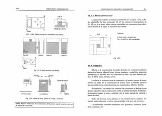 250 CÓMPUTOS Y PRESUPUESTOS
r — ■
f
l ° J
D
Planta
0,30 m
m
Detallede la ducha
Fig. 13.2-b. Baño principal o secundario con bañera.
Vista BC
B
Vista D-A
VistaA-B
A
VistaC-D
D C
Planta
Fig. 13.3. Baño servicio con ducha.
Fig. 13.4. Pileta de lavar, pileta de cocina y lavatorio.
Nota: Aun en medianera el revestimiento del lavatorio puede hacerse como en
la figura de la izquierda.
REVESTIMIENTO, SILLERÍA Y MARMOLERÍA 251
1 3 .1 .5 . P r o b l e m a p r á c t ic o
La pequeña cerámica esmaltada (sombreado en la figura 13.5), se lla­
ma olambrilla. Se han comprado 50 m2 de cerámicos rectangulares de
5x15 cm, y se quiere saber cuántas olambrillas son necesarias para cubrir,
con el diseño de la figura, la superficie que resulte.
Solución:
.0.25 x0 .25 = 0,0625 m2
50 / 0,0625 = 800 olambrillas
rig. 13.5.
13.2. SILLERÍA
Sillería es la mampostería de piedra (trabajos de cantería) cuando los
elementos básicos (sillares) tienen formas regulares y superficies aparentes
trabajadas y/o labradas para su colocación en obra, con tres distintos gra­
dos, de labra: basta, mediana y fina.
La sillería es una estructura de resistencia y al mismo tiempo de termi­
nación; se aplica en la construcción de muros, arcos y bóvedas, para los
que se confeccionan respectivamente los mampuestos, sillares y dovelas.
Actualmente, los trabajos de cantería han empezado a declinar como
gremio específico de la construcción, dada su lentitud inevitable de laboreo,
su excesivo espesor y peso; y además, por el costo elevado de material y
mano de obra.
Todo ello lo hace poco práctico en las construcciones actuales, for­
mando parte solamente en obras monumentales o de gran lujo o imagen.
Los materiales corrientes empleados son: graníticos, porfíricos, basál­
ticos, areniscas, etc.
 