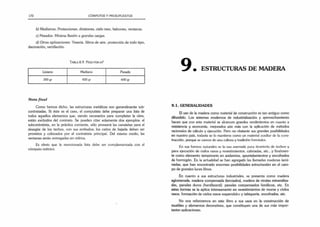 172 CÓMPUTOS Y PRESUPUESTOS
b) Medianos: Protecciones, divisiones, cielo raso, balcones, ventanas.
c) Pesados: Mínima flexión a grandes cargas.
d) Otras aplicaciones: Yesería, filtros de aire, protección de todo tipo,
decoración, ventilación.
T abla 8.9. Peso por m2
Liviano Mediano Pesado
300 gr 450 gr 600 gr
Nota final
Como hemos dicho, las estructuras metálicas son generalmente sub­
contratadas. Si éste es el caso, el computista debe preparar una lista de
todos aquellos elementos que, siendo necesarios para completar la obra,
están excluidos del contrato. Se pueden citar solamente dos ejemplos: el
subcontratista, en la práctica corriente, sólo proveerá las canaletas para el
desagüe de los techos, con sus embudos; los caños de bajada deben ser
provistos y colocados por el contratista principal. Del mismo modo, las
ventanas serán entregadas sin vidrios.
Es obvio que la mencionada lista debe ser complementada con el
cómputo métrico
• ESTRUCTURAS DE MADERA
9.1. GENERALIDADES
El uso de la madera como material de construcción es tan antiguo como
difundido. Los sistemas modernos de industrialización y aprovechamiento
hacen que con este material se alcancen grandes rendimientos en cuanto a
resistencia y economía, mejorados aún más con la aplicación de métodos
racionales de cálculo y ejecución. Pero no obstante sus grandes posibilidades
en nuestro país, todavía se lo mantiene como un material auxiliar de la cons­
trucción. porque se carece de una cultura y tradición forestales.
En sus formas naturales se la usa aserrada p«.»ra tirantería de techos y
para ejecución de cielos rasos y revestimientos, cabriadas, etc., y finalmen­
te como elemento temporario en andamios. apuntalamientos y encofrados
de hormigón. En la actualidad se han agregado las llamadas maderas lami­
nadas, que han encontrado enormes posibilidades estructurales en el cam­
po de grandes luces libres.
En cuanto a sus estructuras industriales, se presenta como madera
aglomerada, madera compensada (terciados), madera de virutas mineraliza­
das, paneles duros (hardboard), paneles compensados fenólicos, etc. En
estas formas se la aplica intensamente en revestimientos de muros y cielos
rasos, formación de cielos rasos suspendidos y tabiquería. encofrados, etc.
No nos referiremos en este libro a sus usos en la construcción de
muebles y elementos decorativos, que constituyen una de sus más impor­
tantes aplicaciones.
 
