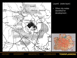 Layer6 (state layer)
• Other city nodes
identified for
development .
TOWNPLANNINGHISTORY GEOGRAPHY ARCHITECT’S LE CORBUSIER
 