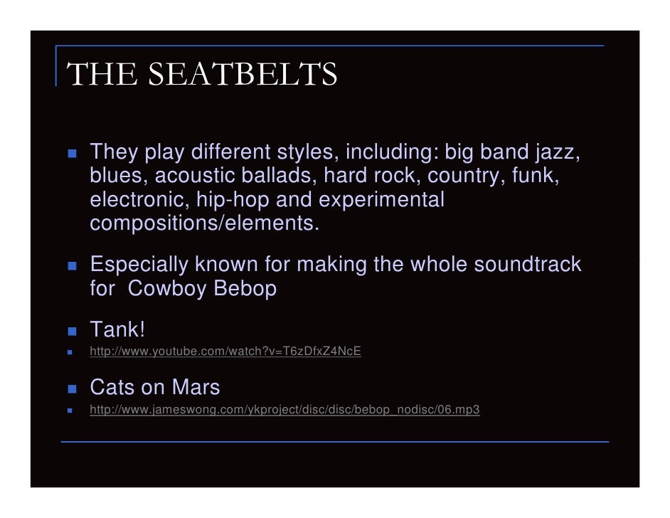 The Seatbelts Yoko Kanno Cowboy Bebop The Seatbelts Yoko Kanno Cowboy Bebop