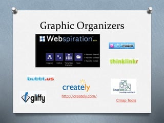 Graphic Organizers

http://creately.com/

Cmap Tools

 