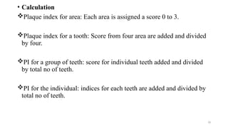 Tooth Index Comprehensive Overview of Dental Indices for Oral Health Assessment | PPTX
