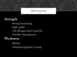 Chanel SWOT Analysis - Key Points & Overview
