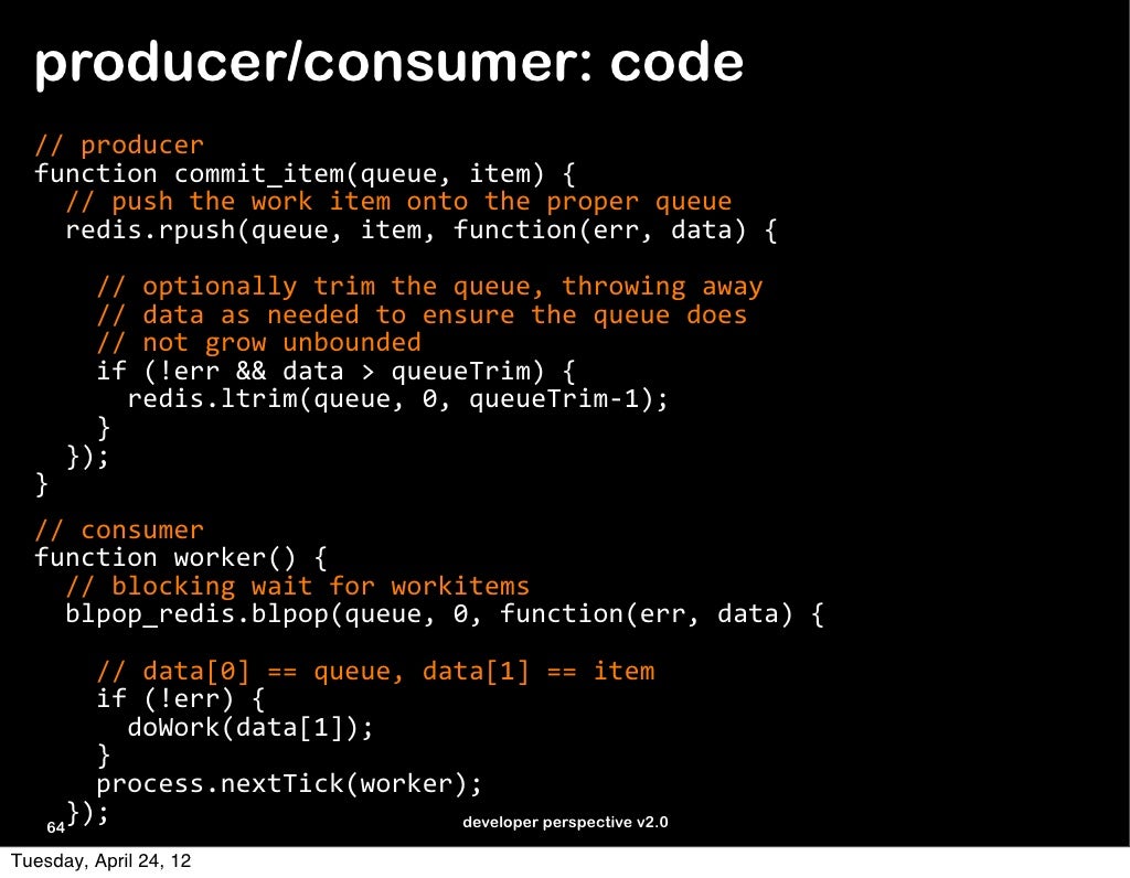 producer/consumer: code // producer function