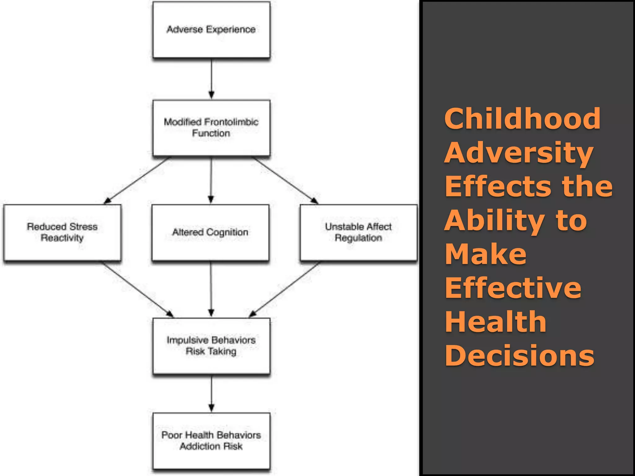 Childhood
Adversity
Effects the
Ability to
Make
Effective
Health
Decisions
 