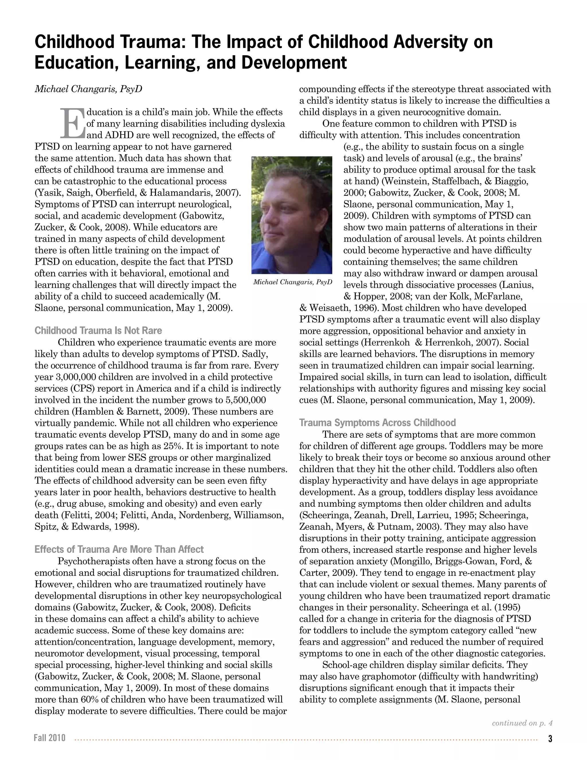 Childhood Trauma: The impact of Childhood Adversity on Education ...