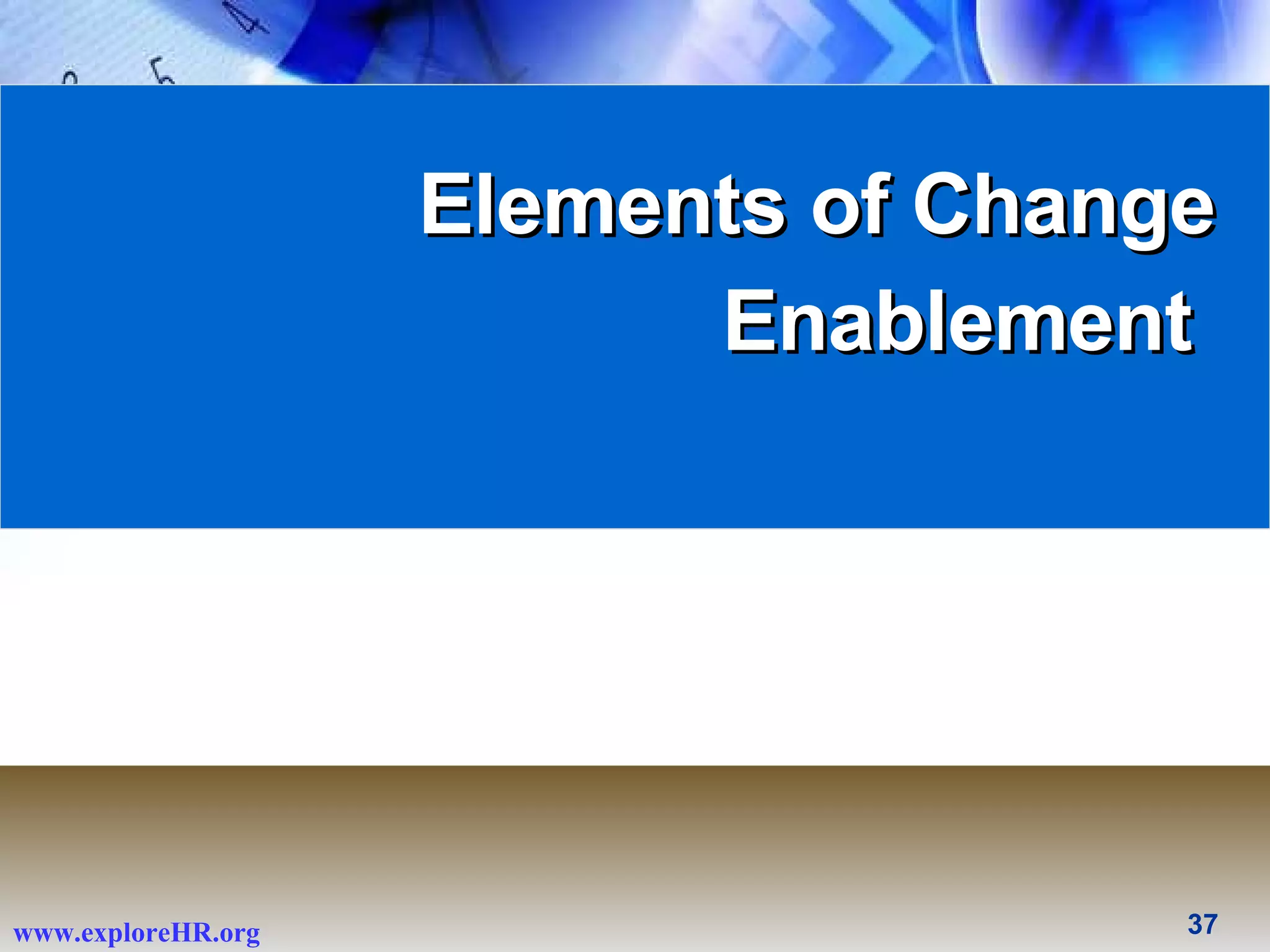 Elements of Change Enablement  