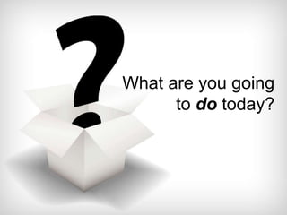 What are you going
to do today?
 