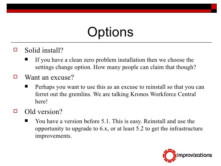 Change The DB & Password for Kronos Workforce Central Timekeeper