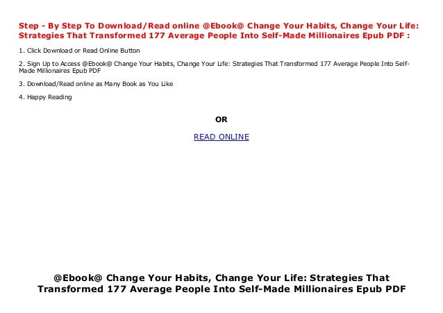 Ebook Change Your Habits Change Your Life Strategies That Transfo