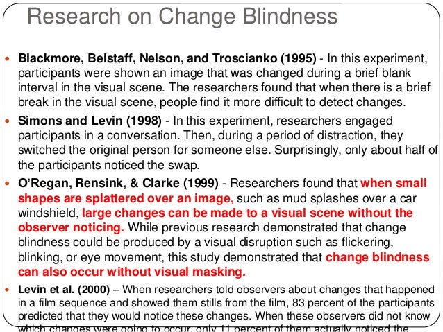 Changes And Changes Of Change Blindness