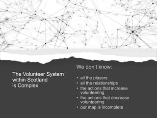 The Volunteer System
within Scotland
is Complex
 