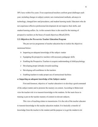 Theory of Teacher Education Behavioral Perspective | PDF