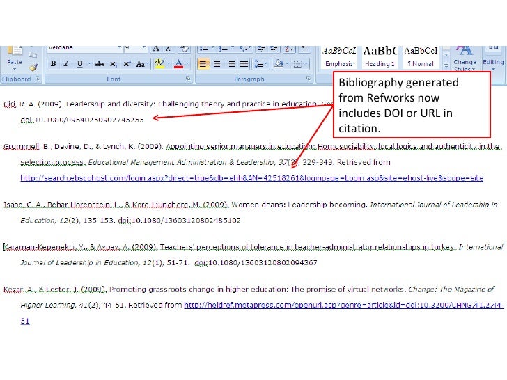 RefWorks Changing default settings