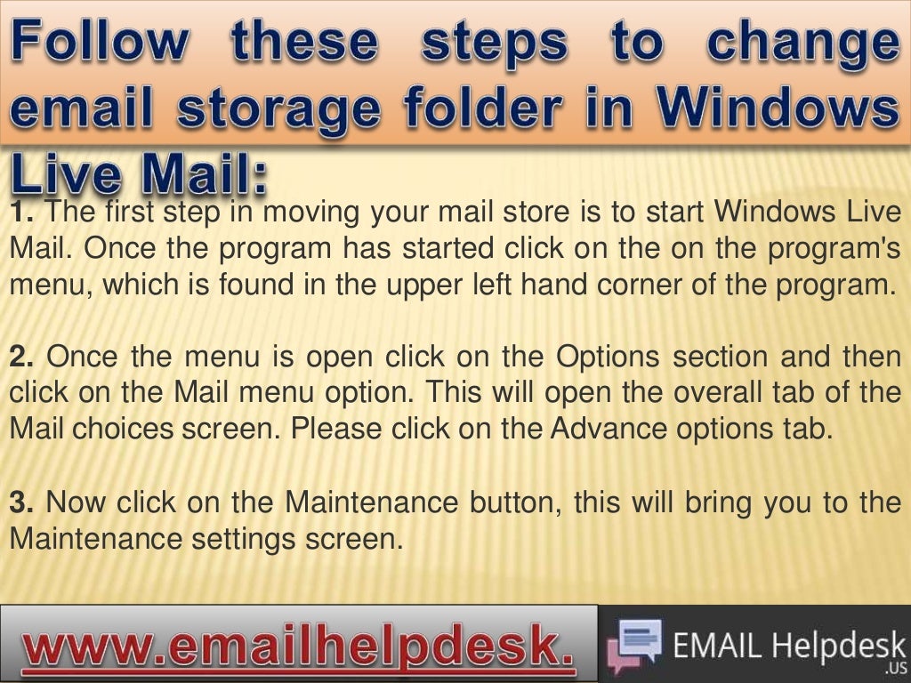 How to Change Email Storage Location in Windows Live Mail?
