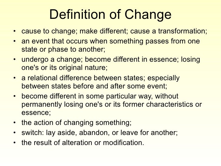 Change Is A Constant