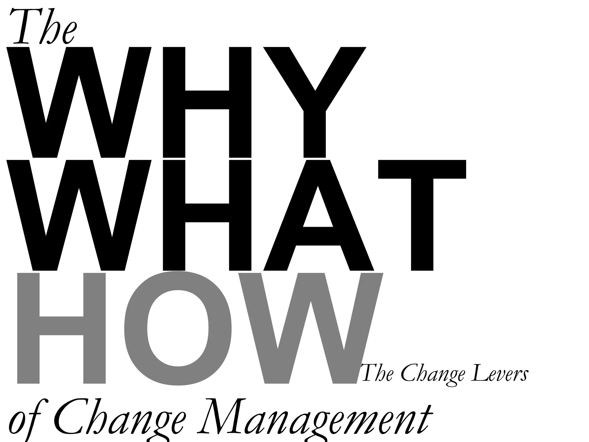 The

WHY
WHAT
HOW             The Change Levers

of Change Management
 