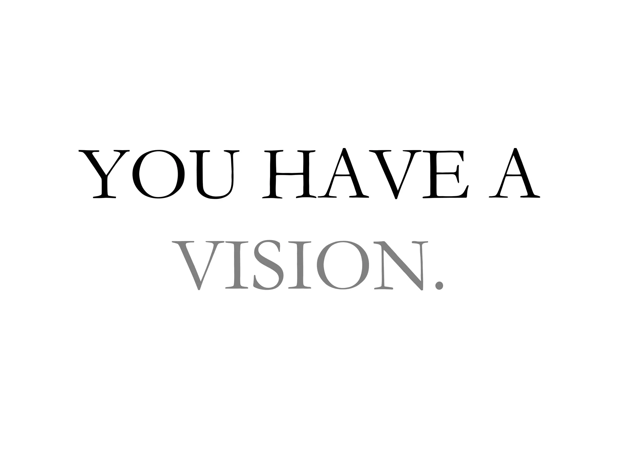 YOU HAVE A
  VISION.
 