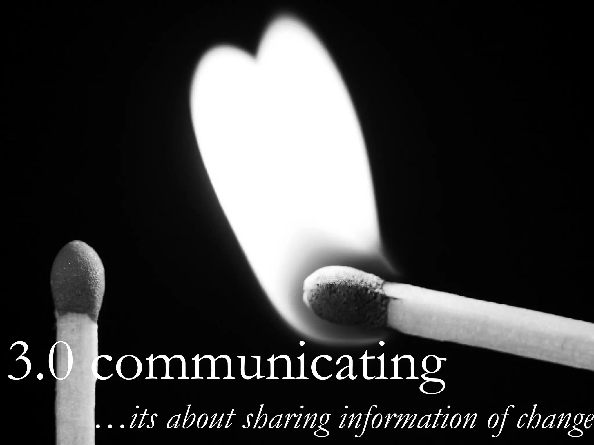 3.0 communicating … its about sharing information of change 