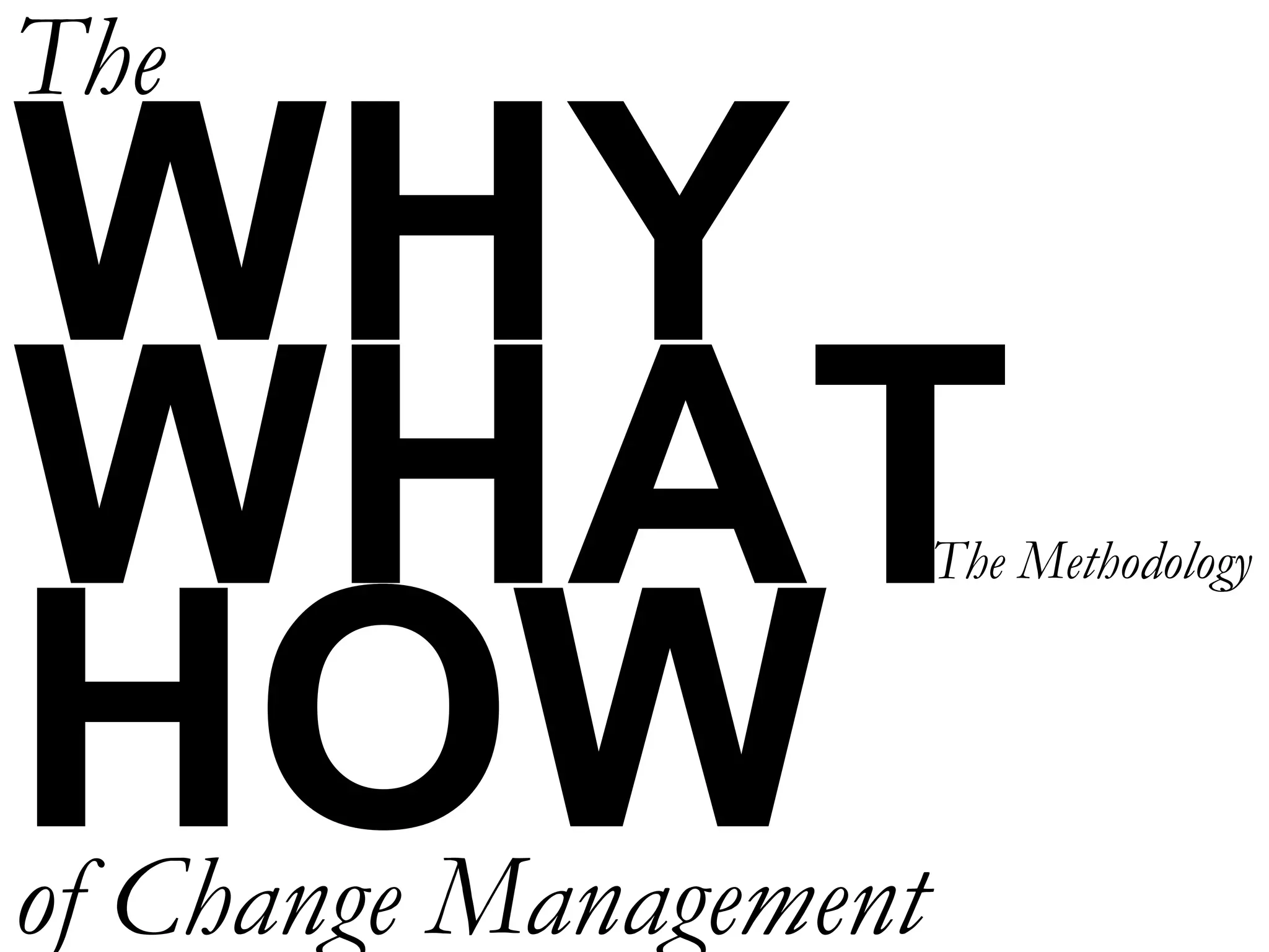 WHY WHAT HOW The of Change Management The Methodology 