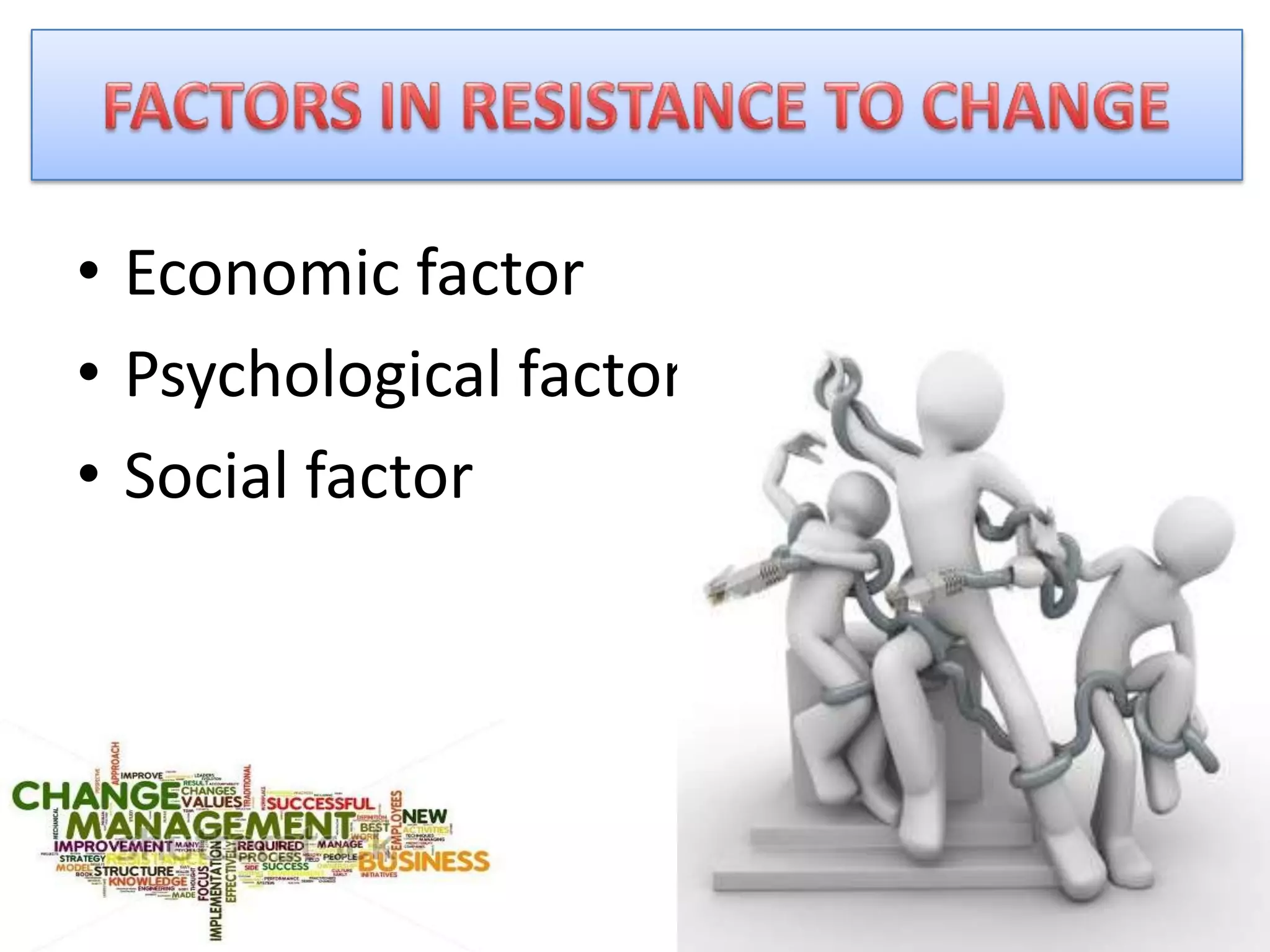 • Economic factor
• Psychological factor
• Social factor
 