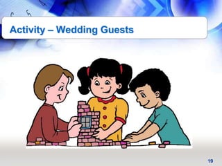 19
Activity – Wedding Guests
 