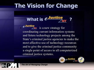 The Art of Managing Change
The Vision for Change
 