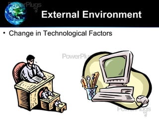 External Environment
• Change in Technological Factors
 