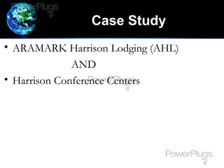 Case Study
• ARAMARK Harrison Lodging (AHL)
AND
• Harrison Conference Centers
 