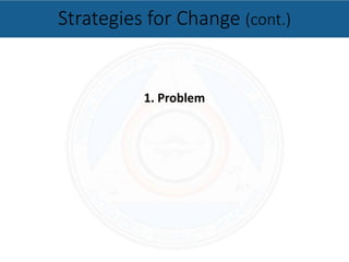 1. Problem
Strategies for Change (cont.)
 