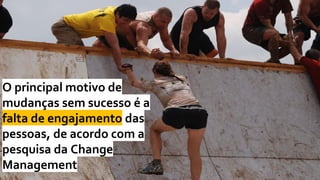 O principal motivo de
mudanças sem sucesso é a
falta de engajamento das
pessoas, de acordo com a
pesquisa da Change
Management.
 
